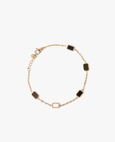  CECI - Vòng đeo tay nữ chuỗi xích mảnh phối mặt chữ nhật 