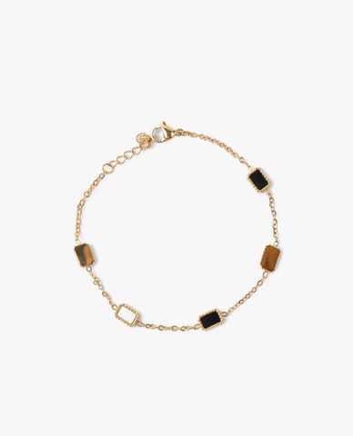  CECI - Vòng đeo tay nữ chuỗi xích mảnh phối mặt chữ nhật 