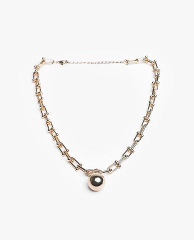  CECI - Dây chuyền nữ mắt xích mặt tròn cá tính 