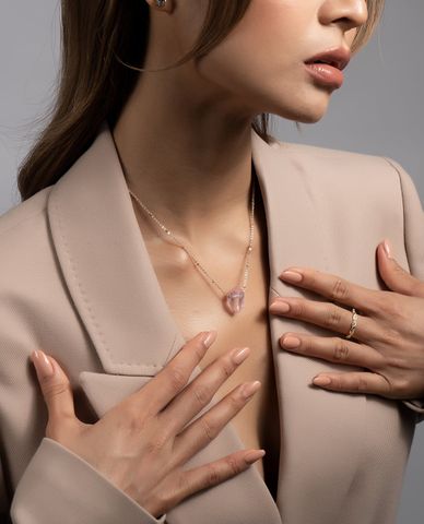  CECI - Dây chuyền nữ sợi mảnh mặt đá sang trọng 