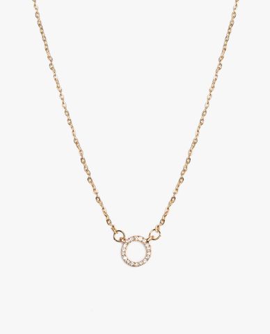  CECI - Dây chuyền nữ sợi mảnh phối mặt khoen tròn đính đá thời trang 