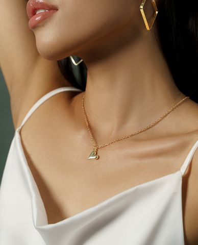 CECI - Dây chuyền nữ chuỗi xích mặt trái tim nhỏ nữ tính 