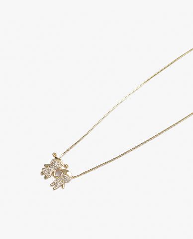  CECI - Vòng cổ nữ chuỗi nhỏ mặt hình 2 đứa trẻ độc đáo 