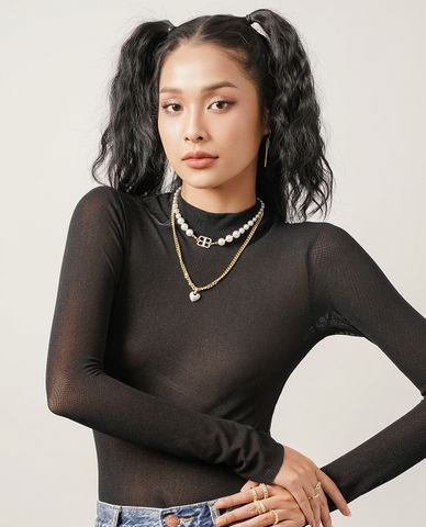  CECI - Dây chuyền nữ ngọc trai mặt hình chữ B sang trọng 