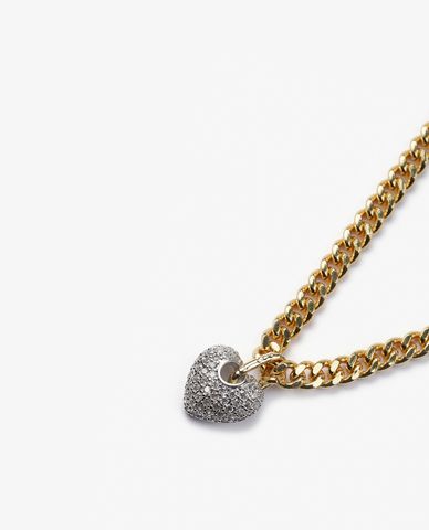  CECI - Vòng cổ nữ mắt xích phối mặt hình trái tim thời trang 