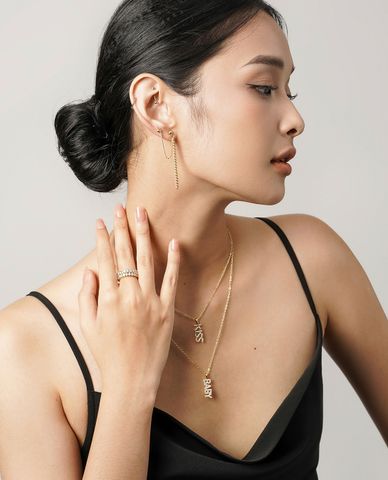  CECI - Vòng cổ nữ sợi mảnh phối mặt chữ Baby 