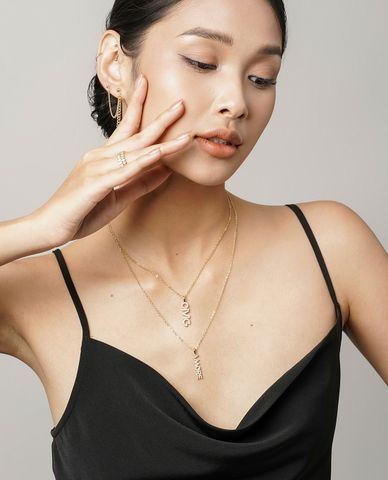  CECI - Vòng cổ nữ sợi mảnh phối mặt chữ Amore 