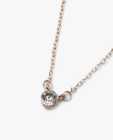  CECI - Vòng cổ nữ dạng chuỗi xích nhỏ phối mặt đính đá tròn 