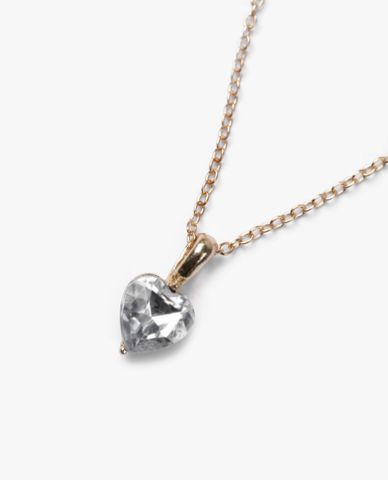  CECI - Vòng cổ nữ dạng chuỗi xích nhỏ phối mặt đá trái tim 