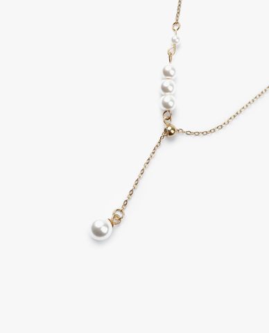  CECI - Vòng cổ nữ dạng chuỗi xích nhỏ phối ngọc trai sang trọng 