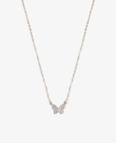  CECI - Vòng cổ nữ chuỗi xích mảnh phối mặt cánh bướm đính đá 