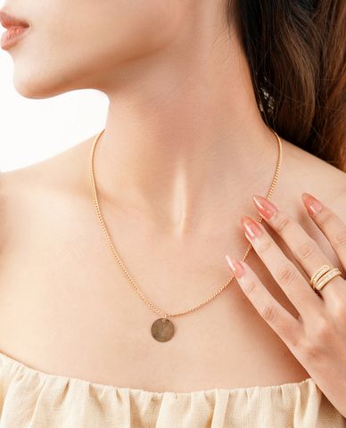  CECI - Vòng cổ nữ dạng chuỗi xích nhỏ phối mặt tròn 