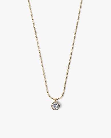  CECI - Vòng cổ nữ mắt xích phối mặt đá tròn 