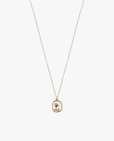  CECI - Vòng cổ nữ mắt xích phối mặt hình hoa hồng 