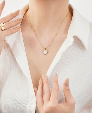  CECI - Vòng cổ nữ sợi mảnh phối mặt trái tim 