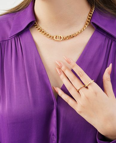  CECI - Vòng cổ nữ mắc xích lớn cá tính 