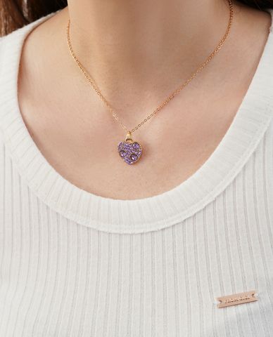  CECI - Vòng cổ nữ phối mặt hình trái tim đính đá 