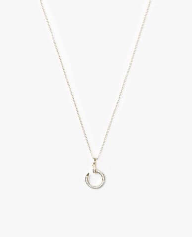  CECI - Vòng cổ nữ sợi mảnh phối mặt khoen tròn hở đính đá 