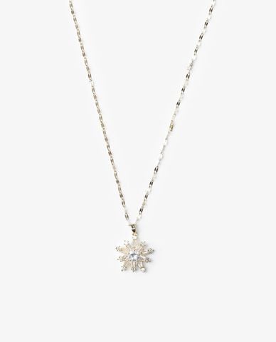  CECI - Vòng cổ nữ sợi mảnh phối mặt bông hoa tuyết đính đá 