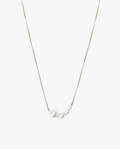  CECI - Vòng cổ nữ mắc xích nhỏ phối ngọc trai sang trọng 