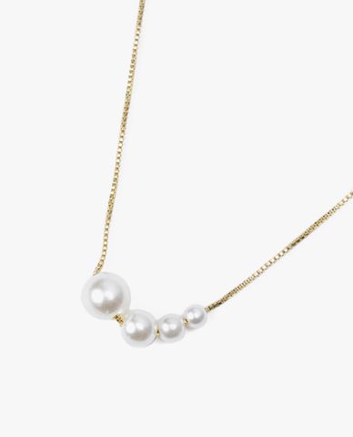  CECI - Vòng cổ nữ mắc xích nhỏ phối ngọc trai sang trọng 