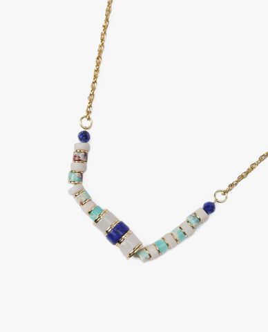  CECI - Vòng cổ nữ mắc xích nhỏ phối chuỗi hạt nhiều màu 