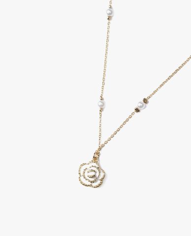  CECI - Vòng cổ nữ mắt xích phối mặt hình bông hoa nữ tính 