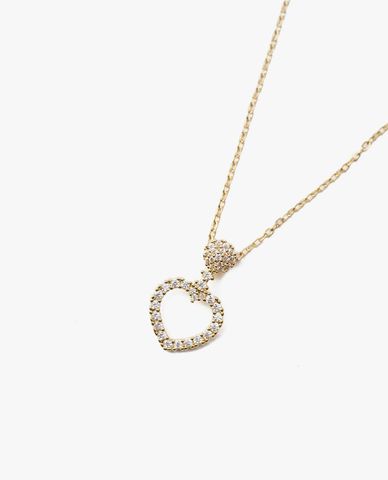  CECI - Vòng cổ nữ chuỗi xích nhỏ phối mặt trái tim nữ tính 