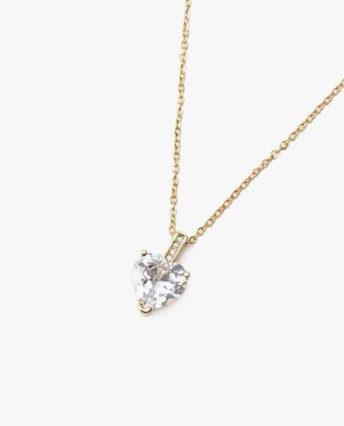  CECI - Vòng cổ nữ chuỗi xích nhỏ phối mặt đá hình trái tim sang trọng 