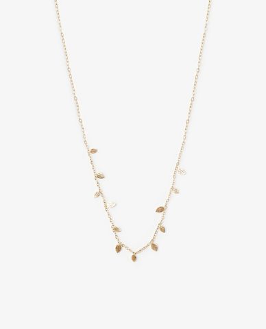  CECI - Vòng cổ nữ chuỗi xích phối mặt hình chiếc lá mảnh nữ tính 