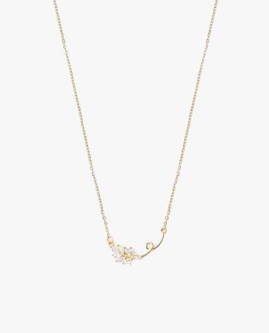  CECI - Vòng cổ nữ chuỗi xích phối mặt chiếc lá đính đá sang trọng 