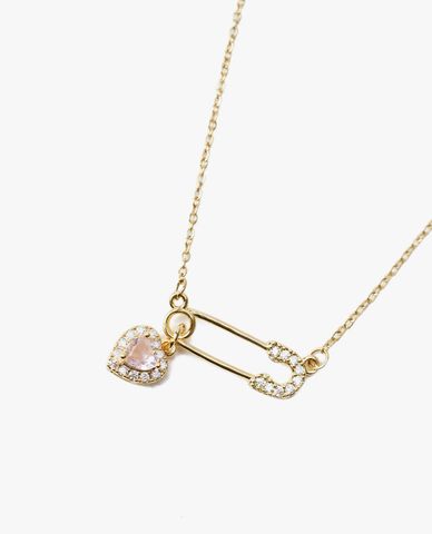  CECI - Vòng cổ nữ chuỗi xích mặt hình kim gúc cài cá tính 