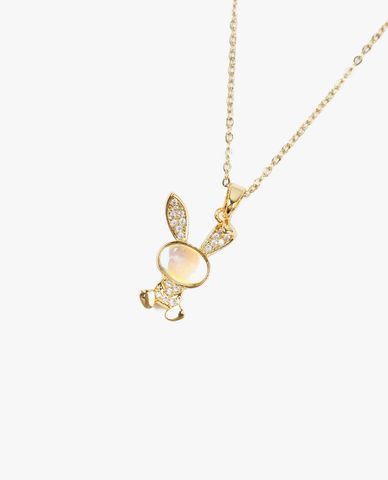  CECI - Vòng cổ nữ chuỗi xích mặt hình thỏ đính đá 