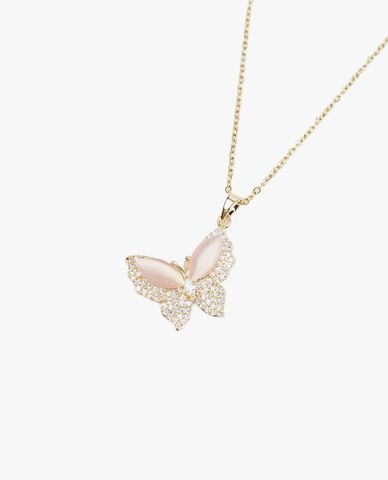  CECI - Vòng cổ nữ chuỗi xích mặt hình bướm đính đá sang trọng 