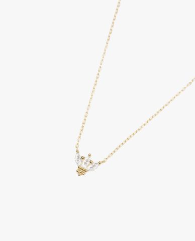  CECI - Vòng cổ nữ chuỗi xích phối mặt đá nữ tính 