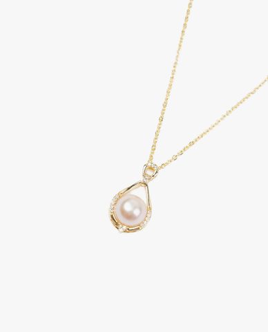  CECI - Vòng cổ nữ mặt hình giọt nước đính ngọc trai sang trọng 