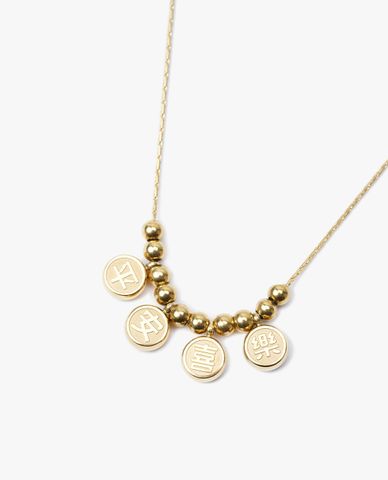  CECI - Vòng cổ nữ bản nhỏ mặt tròn khắc chữ 