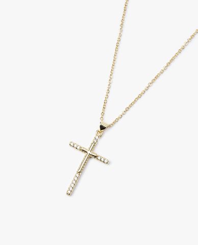  CECI - Vòng cổ nữ mặt chữ thập đính đá 