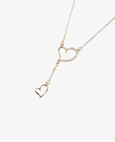  CECI - Vòng cổ nữ mặt trái tim dáng thả đính đá thanh lịch 