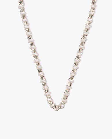  CECI - Vòng cổ mắc xích bản mảnh kết hợp đính đá lấp lánh 