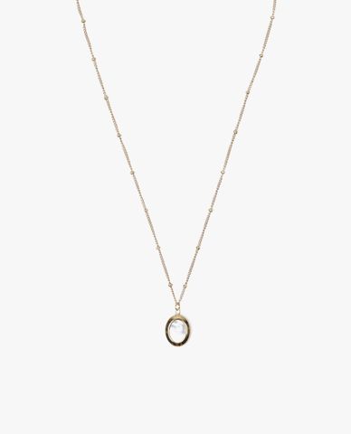  CECI - Vòng cổ bản mảnh phối mặt tròn ẩn xà cừ sang trọng 