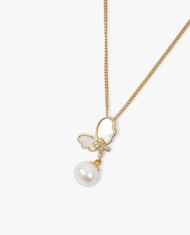  CECI - Vòng cổ bản mảnh phối mặt bướm nhỏ đính đá điệu đà 