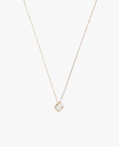  CECI - Vòng cổ bản mảnh phối mặt đính đá nổi bật 