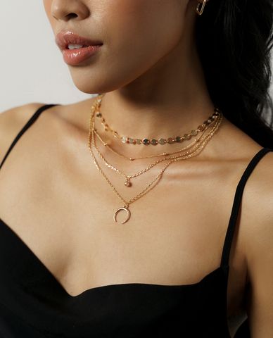  CECI - Dây chuyền nữ nhiều tầng mắc xích cá tính 