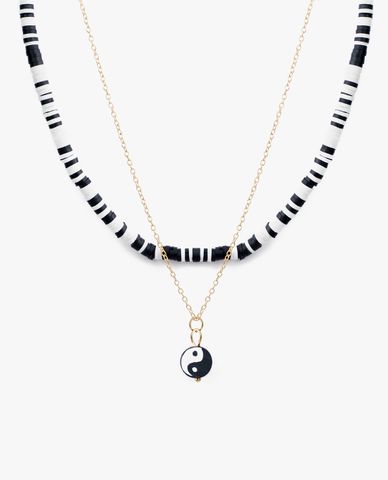  CECI - Dây chuyền nữ hai tầng phối mặt hình bát quái 