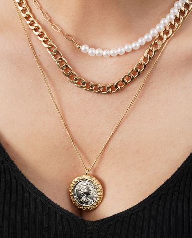  CECI - Vòng cổ nữ dạng chuỗi ba tầng thời trang 