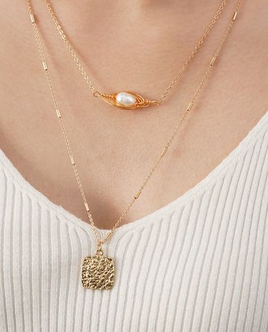  CECI - Vòng cổ nữ dạng chuỗi xích mảnh ba tầng thanh lịch 