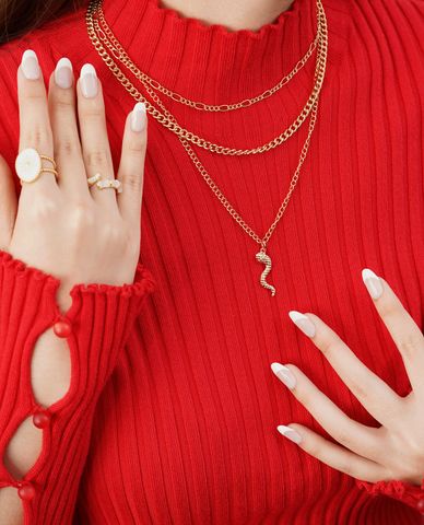  CECI - Vòng cổ nữ mắc xích nhiều tầng cá tính 