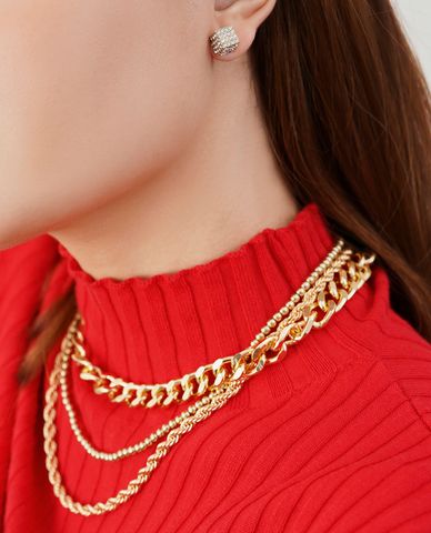  CECI - Dây chuyền nữ chuỗi xích nhiều tầng cá tính 