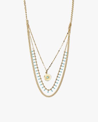  CECI - Vòng cổ nữ ba tầng mắt xích cá tính 